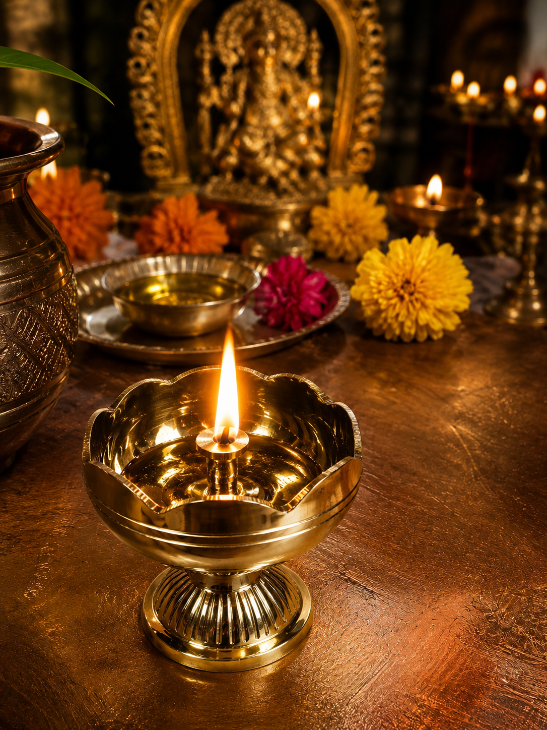 Sacred Jot Lamp I - Handcrafted Photo Frame | Chandan Art Gallery Delhi