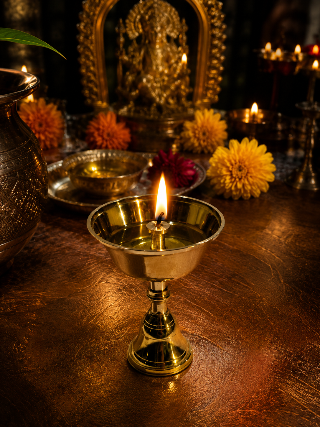 Sacred Jot Lamp II - Handcrafted Photo Frame | Chandan Art Gallery Delhi