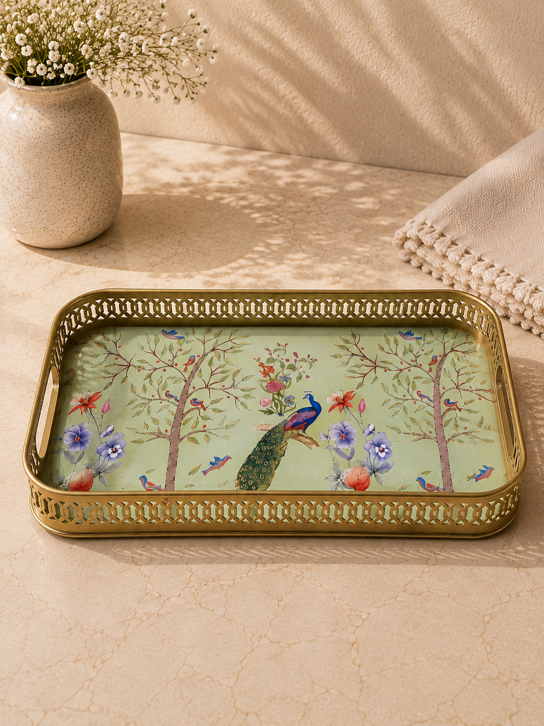 Heritage Motif Tray - Handcrafted Photo Frame | Chandan Art Gallery Delhi